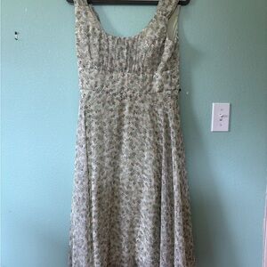 Connected Apparel Green Floral Midi Dress